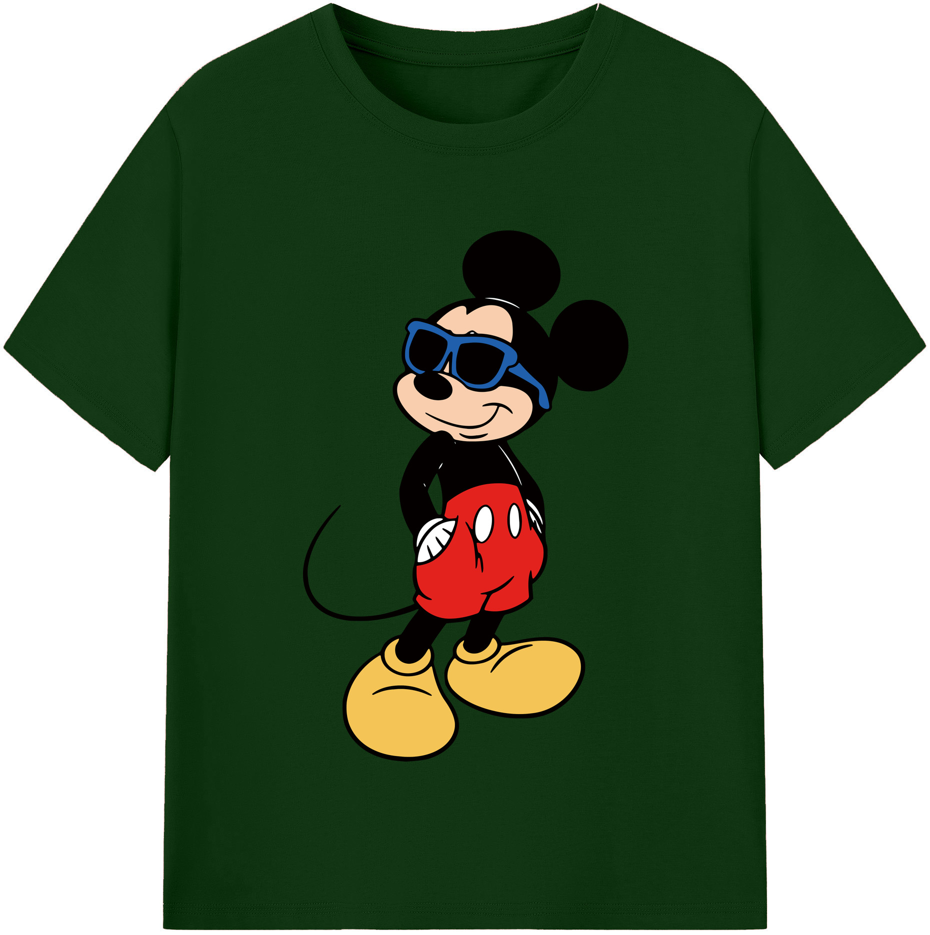 （画像用） ミッキーマウス Mickey Mouse 綿100％半袖Tシャツ（フロントプリント）